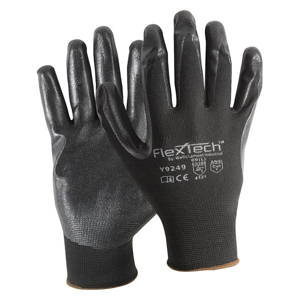 Y9239 Wells Lamont Foam Nitrile Coated 13-gauge A1 synthetic seamless knit work gloves